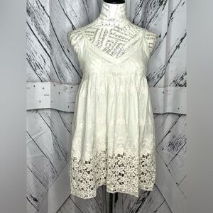 Vintage by Naudic Top Cream Lace Babydoll Cami Small